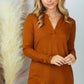Long Sleeve Solid Knit Top in Brick