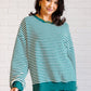 Too Good to be True Striped Drop Shoulder Top in Green