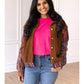 Brown Sherpa with Multi-Colored Sleeves