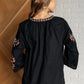 All In Me Embroidered V-Neck Blouse