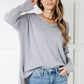 Basically Freezing Brushed Hacci Top in Heather Grey