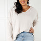 Basically Freezing Brushed Hacci Top in Sand Beige