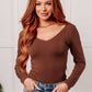 Bring in the Basics Seamless Reversible V-Neck Coffee