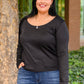 Can You Believe It Basic Long Sleeve Top In Black