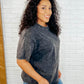 Casual Basic Drop Shoulder Oversized Tee in Ash Black