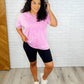 Casual Basic Drop Shoulder Oversized Tee in Bright Mauve