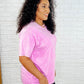 Casual Basic Drop Shoulder Oversized Tee in Bright Mauve