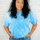 Casual Basic Drop Shoulder Oversized Tee in Deep Sky