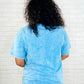 Casual Basic Drop Shoulder Oversized Tee in Deep Sky