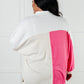 Chip Off the Old Colorblock V-Neck Henley in Pink