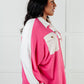 Chip Off the Old Colorblock V-Neck Henley in Pink