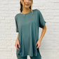 Comfy Cruising Top and Biker Shorts Set in Ash Jade