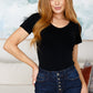 Everyday Scoop Neck Short Sleeve Top in Black