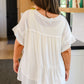 Giving In V Neck Spliced Top