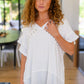 Giving In V Neck Spliced Top