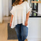 Giving In V Neck Spliced Top