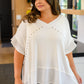 Giving In V Neck Spliced Top