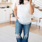 Here And Now Mock Neck Top In Cream