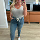 Payton Pull On Denim Joggers in Medium Wash