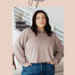 Lounge A Lot Cut Off Sweatshirt in Mocha