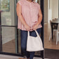 Woven and Worn Tote in Ivory