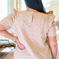 Kelsi Jacquard Puff Sleeve Top In Tan