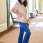Kelsi Jacquard Puff Sleeve Top In Tan
