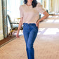 Kelsi Jacquard Puff Sleeve Top In Tan