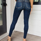 Lydia Mid Rise Vintage Raw Hem Skinny Jeans