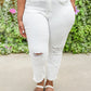 Mid-Rise Boyfriend Destroyed White Jeans