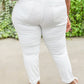 Mid-Rise Boyfriend Destroyed White Jeans