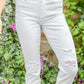 Mid-Rise Boyfriend Destroyed White Jeans