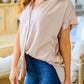 Never Have I Ever Button Down Blouse in Champagne