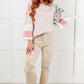 New Chapter Floral Color Block Patchwork Top