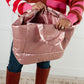 One More Thing Puffy Quilted Waterproof Tote in Pink