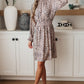 Ophelia Animal Print Shirred Waist Dress