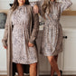 Ophelia Animal Print Shirred Waist Dress