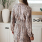 Ophelia Animal Print Shirred Waist Dress