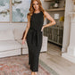 Out on the Town Tie Detail Midi Dress in Charcoal