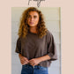 Giving In V Neck Spliced Top