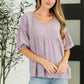 Pleasantly Perfect Bubble Sleeve Peasant Blouse