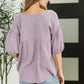 Pleasantly Perfect Bubble Sleeve Peasant Blouse