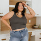 Relevant Ribbed Seamless Reversible Tank in Charcoal