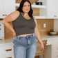 Relevant Ribbed Seamless Reversible Tank in Charcoal