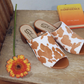 Richwood Peeptoe Tan and White Cowhide Slide