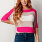 Rows Of Rose Short Sleeve Knit Top