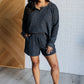 Set Process Mineral Wash Waffle Knit Set in Black