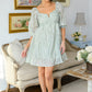 Spotting Fairies Puff Sleeve Dress in Sage