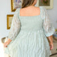 Spotting Fairies Puff Sleeve Dress in Sage