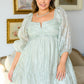 Spotting Fairies Puff Sleeve Dress in Sage